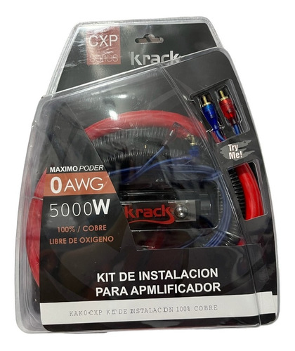 Kit De Instalacion Calibre 0 100% Cobre Ofc Krack Audio 