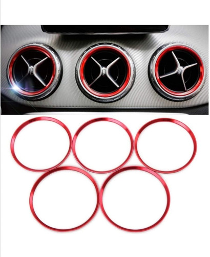 Set Aros Aluminio Rojo Ducto Aire Mercedes Benz A, Cla, Gla