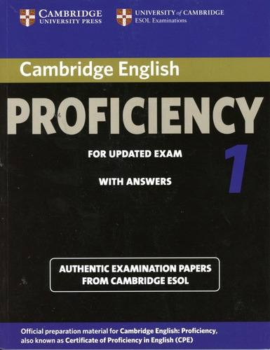 Cambridge Certificate Of Proficiency English 1 - Book With K