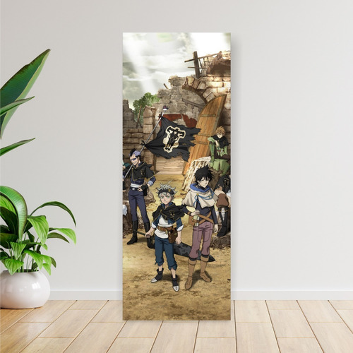 Imagen 2 de 6 de Cuadro Grande De Anime Black Clover Toros Negros 30x80cm