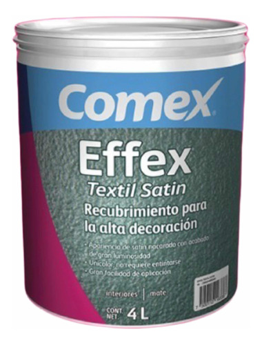 Galón Effex Satin Pintura Comex Glitter Base Agua 4lts