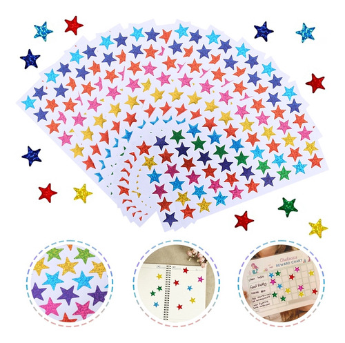 3000 Autoadhesivas Stikers Pegatinas Motivos De Estrellas