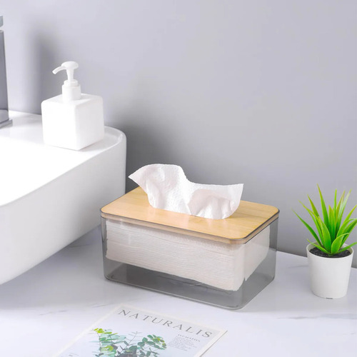 O Soporte Caja Pañuelos Acrílico, Rectángulo, Soporte