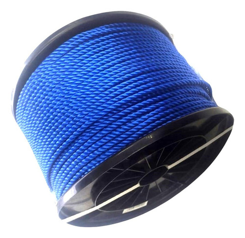 Cuerda De Nylon 8mm Rollo 200mt Color Azul