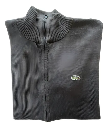 Sweater Lacoste Gris Con Cierre Usado Buzo (Usado)