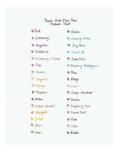 24 Lapiceras Paper Mate Flair Medium Point (0.7mm)