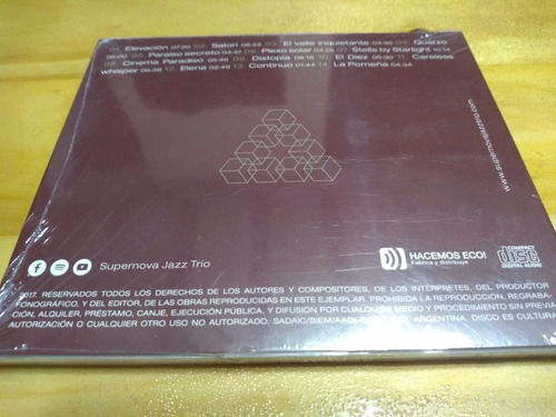 Imagen 2 de 2 de Continuo - Supernova Jazz Trío - Cd - Nuevo