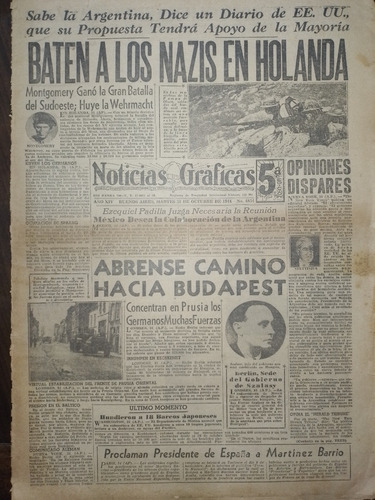 Diario * Noticia Graficas - 2ª Guerra Mundial - Oct. De 1944