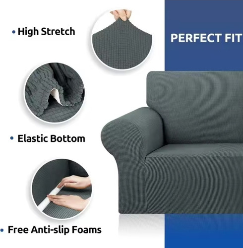 Funda Calce Perfecto Para Sillon 4 Cuerpos Tela Texturizada