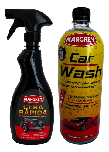 2pack Shampoo Car Wash 1lt + Cera Express 600 Ml Margrey