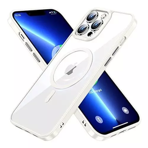 JUESHITUO Funda magnética transparente para iPhone 13 Pro [no amarilla]  [protección militar y compatible con MagSafe] [Imanes fuertes número 1]