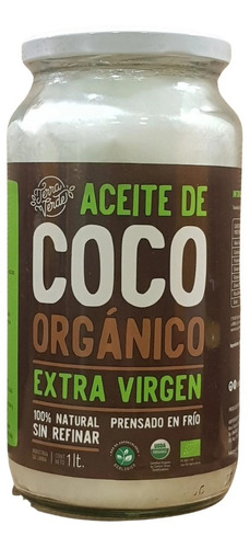 Aceite De Coco Orgánico Extra Virgen 1lt Terra Verde