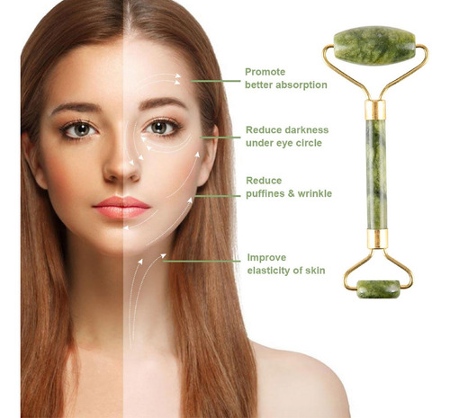 Set De Jade Roller Y Gua Sha Para El Rostro