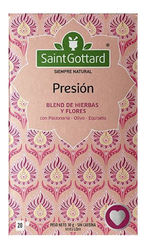 Tisana Presión Ideal Hipertensión 20 Unidades Saint Gottard