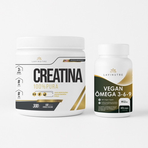 Creatina 100% Pura+ômega 3, 6 E 9 Com Vit E (origem Vegetal)