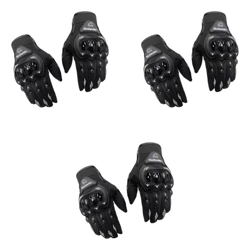 3 Guantes Para Moto O Bicicleta Dedo Completo 