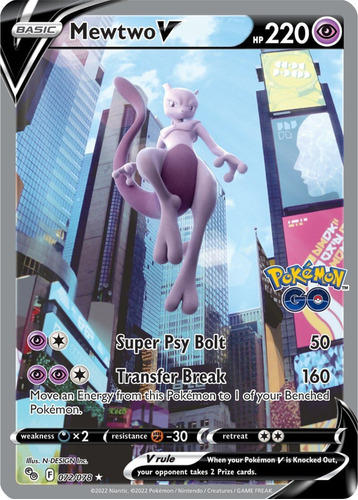 Mewtwo V Alternativo Pokémon Tcg Carta Original 