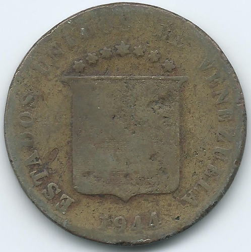 Moneda De 12½ Céntimos 1944 ( Difícil Locha Amarilla )