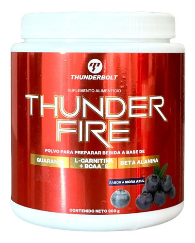 Preentrenador Thunderbolt Thunder Fire, 300g - 30 Servicios Sabor Mora Azul