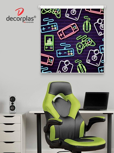 Cortina Enrollable Diseño Teens Gamer 1.10x1.60 Decorplas