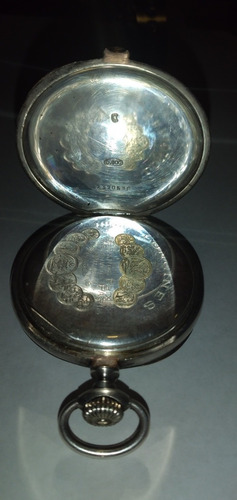 Antiguo Reloj Bolsillo Longines Plata Inglesa Punzonado Oro