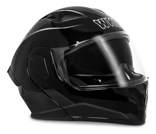Casco Motocicleta Certificado Dot Abatible Moto Wkl Ch-103 Color Negro brillante Tamaño del casco L