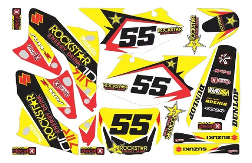 Kit Adesivo Moto Cross Trilha Suzuki Rmz 2006 0,20mm 020