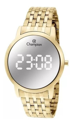 Relógio Feminino Champion Digital Ch40099b - Dourado Cor do fundo Cinza