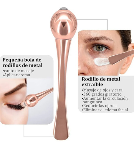 Imagen 3 de 10 de Mini Martillo Para Masaje Ojos Facial + Aplicador De Crema