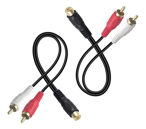 2 Audio Y Cable 1 Rca Macho A 2 Rca Hembra