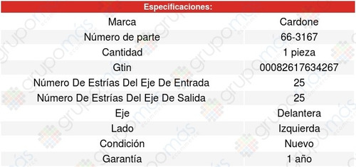 Flecha Homocinetica Izquierda Eclipse L4 2.4l 96-99