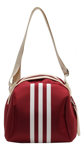 Bolsa Crossbody De Rayas De Nylon De Gran Capacidad