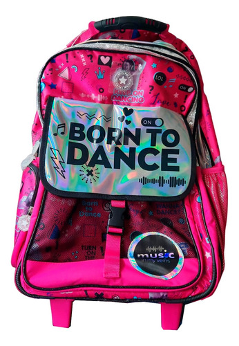 Phi Phi Mochila Con Carro Born To Dance Carrito Rosa Diseño De La Tela Born To Dance