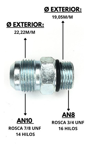 Acople An10 X An8 O´ring
