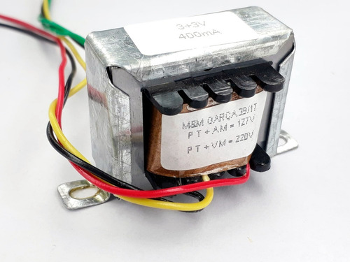 Transformador 3+3v 400 Mah ( Trafo ) Bivolt - Tr-400-007