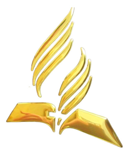 2 Emblema Adventista 3d - Adesivo Dourado 9cm