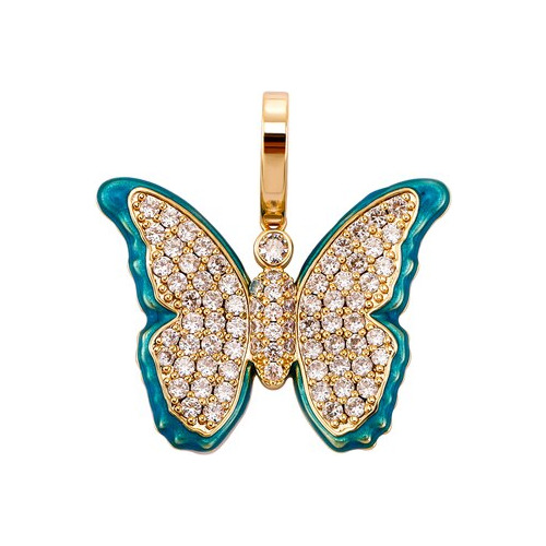 Gucy-collar Con Colgante De Mariposa Azul Luminoso Gold