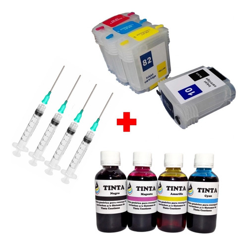 Cartuchos Genéricos Rellenables 10 Y 82 Para Plotters H 500