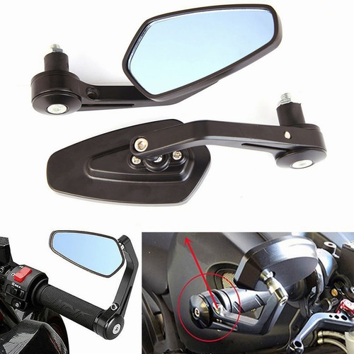 Espejos Retrovisor Antireflejante Moto Cafe Racer Ron Puño