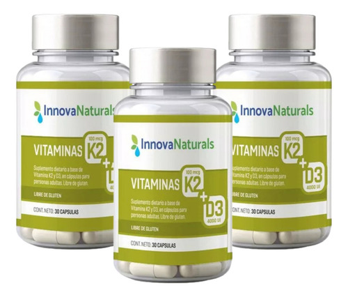 Innova Naturals Vitamina K2 + D3 3 Unidades X 30 Cápsulas
