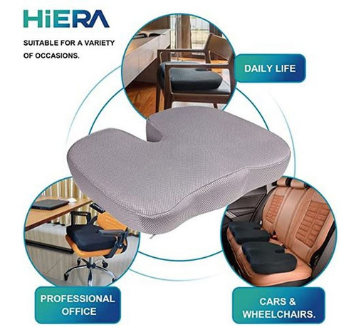 Imagen 10 de 10 de Cojin Ortopedico Asiento Memory Foam Y Gel Hemorroides Coxis