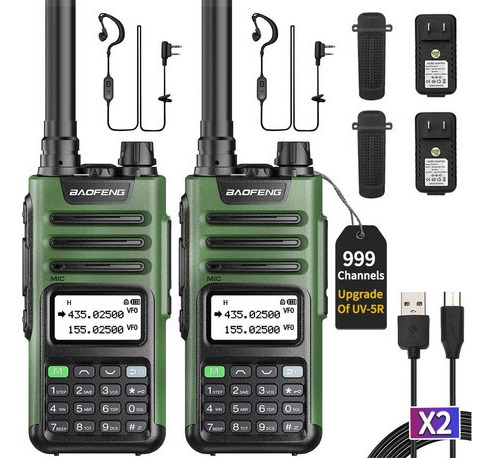 2 Radios Baofeng Uv-13 Pro Vhf Uhf Con Conjunto Manos Libres
