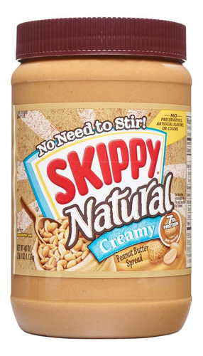 Frasco De Mantequilla De Maní Skippy Natural, Cremoso, De