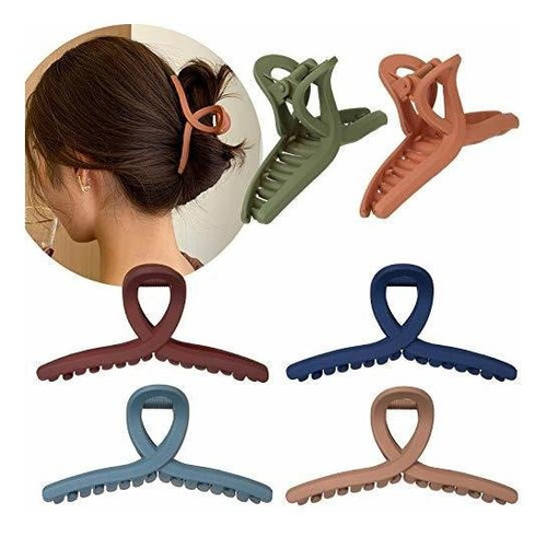 Pinzas - Whaline Hair Claw Clip 6 Color Hair Jaw Clamp Clips
