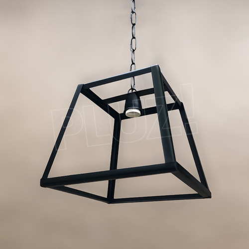 Imagen 5 de 10 de Lámpara Colgante Cubo Prisma 1 Luz - Hierro Negro