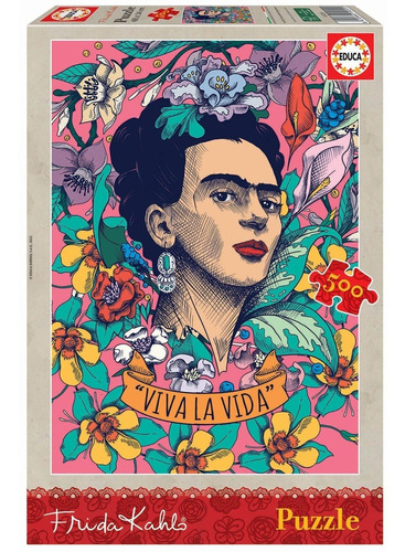 Puzzle Rompecabezas 500 Piezas Viva La Vida, Frida Ka Educa