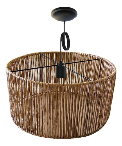 Lámparas Colgante Cilíndrica Hilo/yute/kraft 60 Cm Estructura Kraft