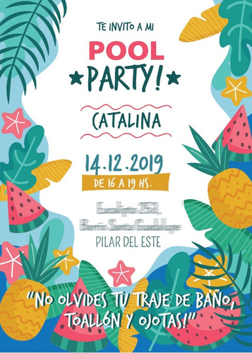 Tarjetas Digitales Pool Party 