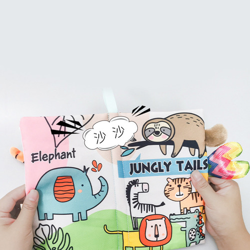 Juego De Libros De Tela Con Forma De Jirafa Y Mapache Para