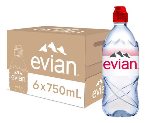 Kit Com 6un Água Mineral S/ Gás Francesa Evian Pet 750ml